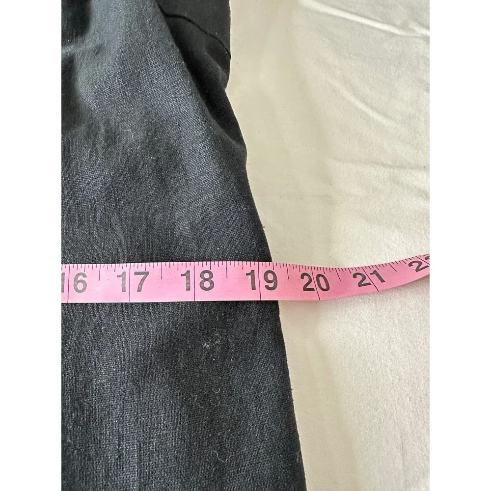 Universal Thread Black Linen Blend Halter Midi Dress XL Smocked Back Tie Neck